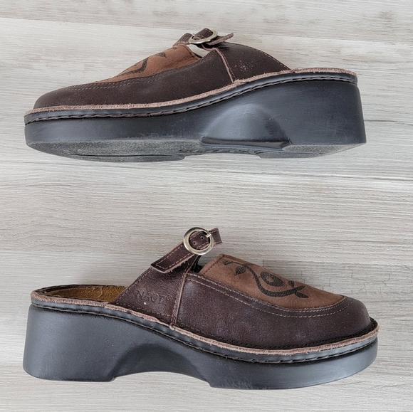 Naot Camille Brown Leather Slip-on Clog Women's Size 35 - Picture 3 of 16
